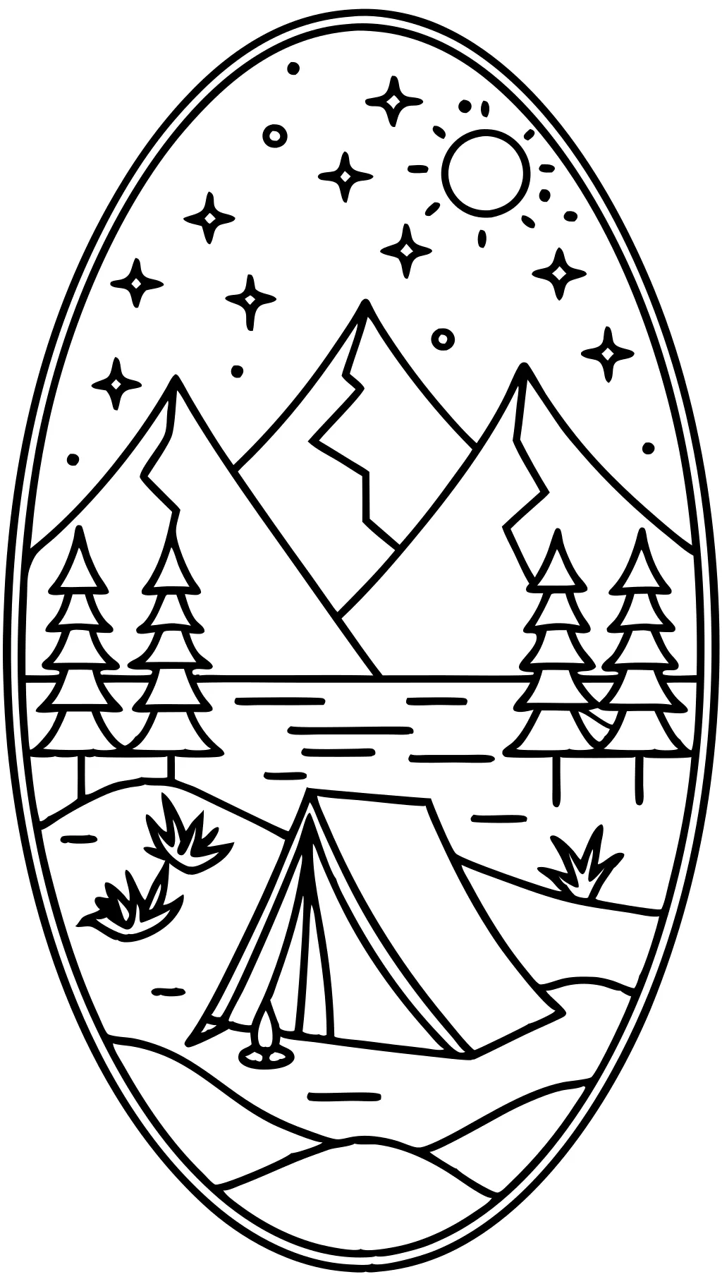 coloring page tent